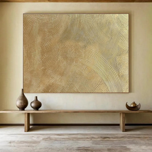 Vast - Scale Hand - Painted Textured Abstract Canvas for Living Room & Bedroom DKH580