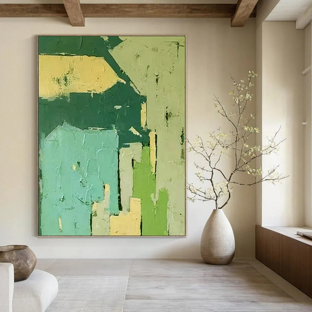 Enormous-Scale Hand-Painted Abstract Wall Installations for Living Room & Hotel LargeART2276