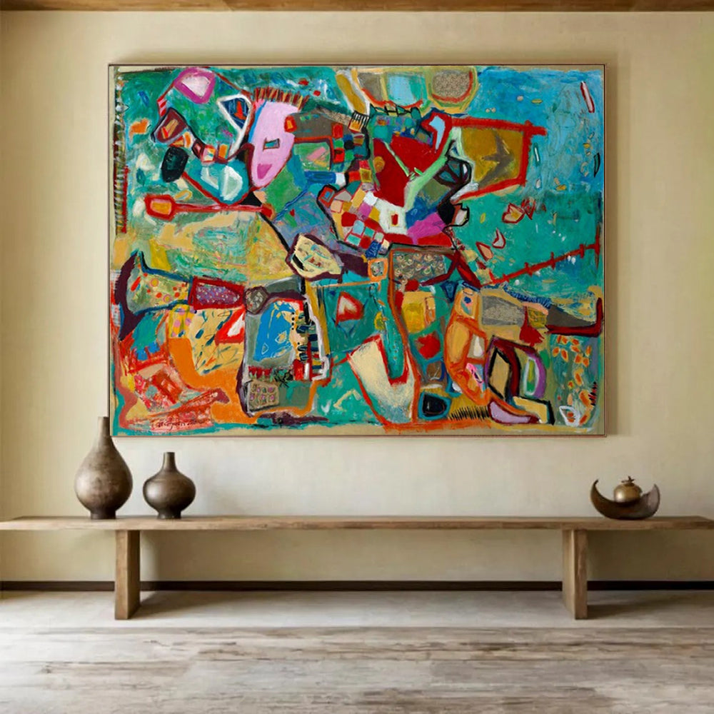 Immense Abstract Mural for Entryway & Hotel Lobby LargeART1657