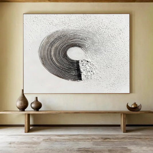 Ethereal & Elegant Hand - Painted Textured Abstract Canvas for Bar & Office DKH645