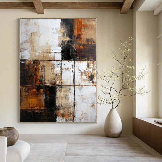 Heartwarming Hand - Painted Textured Abstract for Dining Room & Entryway DKH1308