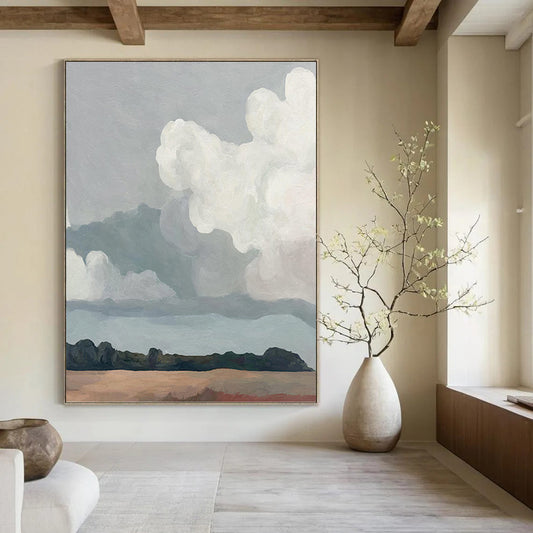 Large - Format Hand - Painted Textured Custom Abstract Painting, for Dining Room and Living Room DKH1463