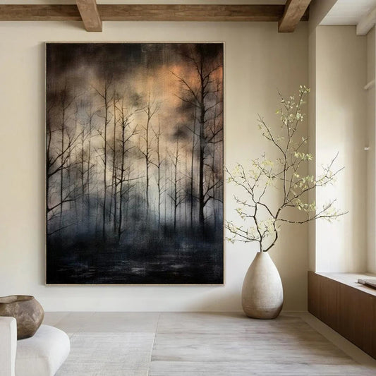 Custom Hand-Painted Abstract Mural for Office & Hotel LargeART1913