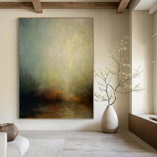 Palace - Scaled Vertical Hand - Painted Custom Abstract Narrative (with Exquisite Textures), for Bedroom and Bar DKH1535
