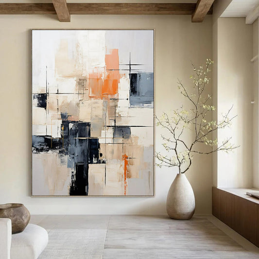 Large-Format Hand-Painted Abstract Canvases for Bedroom & Office LargeART2261