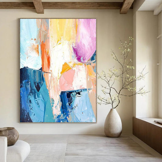 Big-Size Handmade Abstract Art: Textured Details for Dining Room & Hotel DTP280