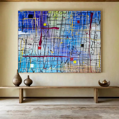 Groundbreaking Original Vast - Scale Textured Hand - Crafted Abstract Canvas for Innovative Design DKH849