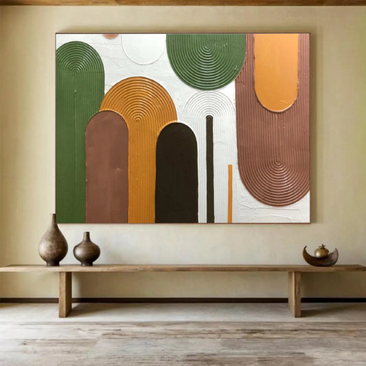 Grand Abstract Hand - Painted Textured Canvas for Dining Room & Office DKH593