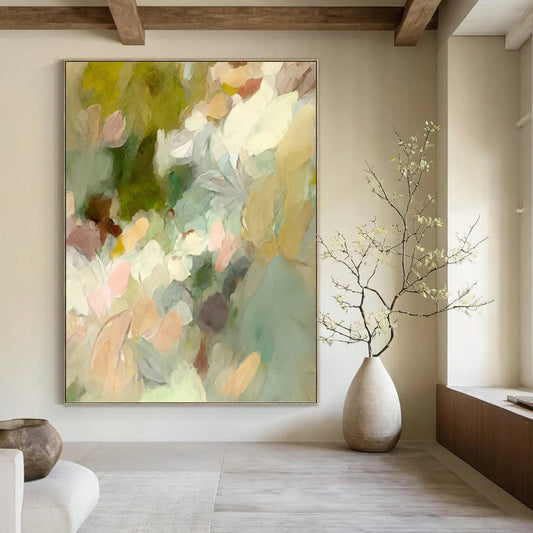 Radiant Hand - Painted Textured Abstract Canvas for Living Room & Entryway DKH1352