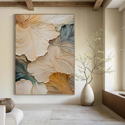 Regal Hand - Painted Textured Abstract Art on Canvas for Hotel & Entryway DKH1385