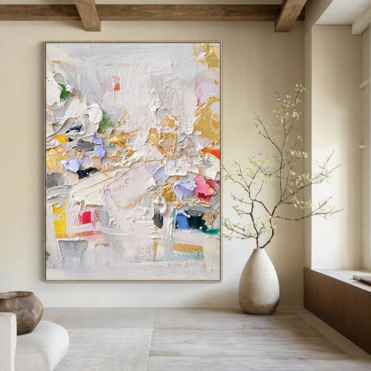 Immense Hand - Painted Custom Textured Abstract Art for Hallway & Hotel Lobby DKH1027