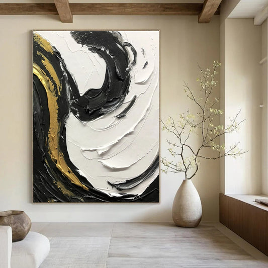 Large Custom Abstract Paintings with Textured Details for Dining Room & Bar DTP381