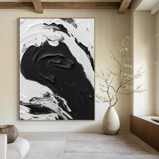 Vertical Hand - Painted Large Abstract Custom Work for Dining Room and Office DKH1679