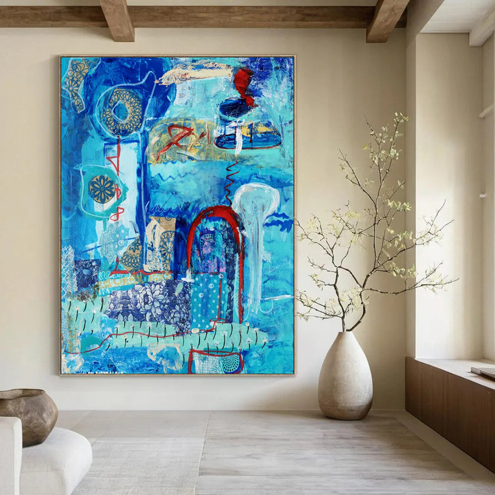 Custom Abstract Art: Large Dimensions, Textured Excellence for Bedroom & Hallway DTP296
