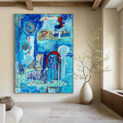 Custom Abstract Art: Large Dimensions, Textured Excellence for Bedroom & Hallway DTP296