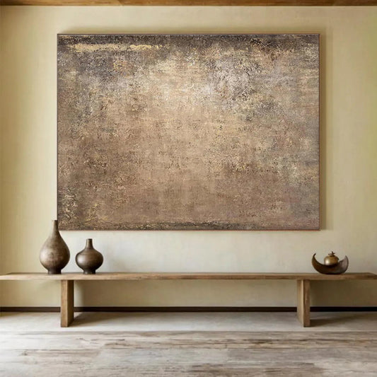Stunning Hand - Painted Textured Abstract Mural for Bedroom & Dining Room DKH599