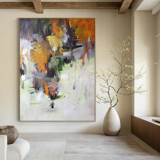 Vast Custom - Textured Hand - Painted Abstract Mural for Bedroom & Office DKH1021