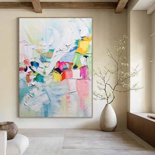 Hand-Painted Large Abstract Creations: Textured Details for Office & Hallway DTP267