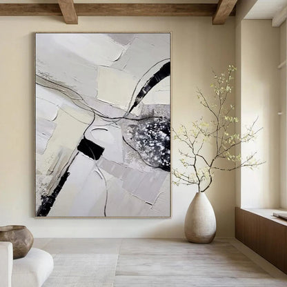 Designer - Led Excellence: Hand - Crafted Textured Canvas Painting for Bedroom & Dining Room DKH1172