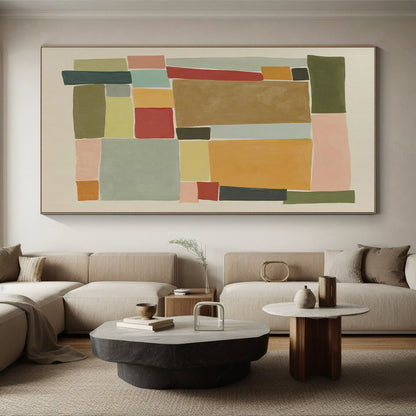 Giant Made-to-Order Abstract Painting for Living Room Bookshelf Feature Walls