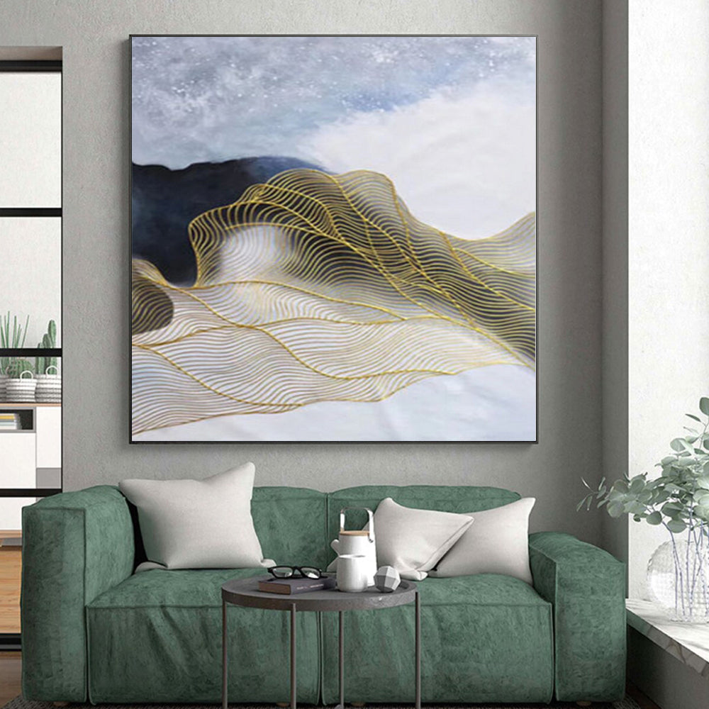Large-Scale Custom Abstract Art for Guest Room Feature Wall