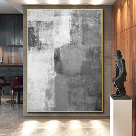 Oversized Hand-Painted Abstract Art for Home Gym Wall