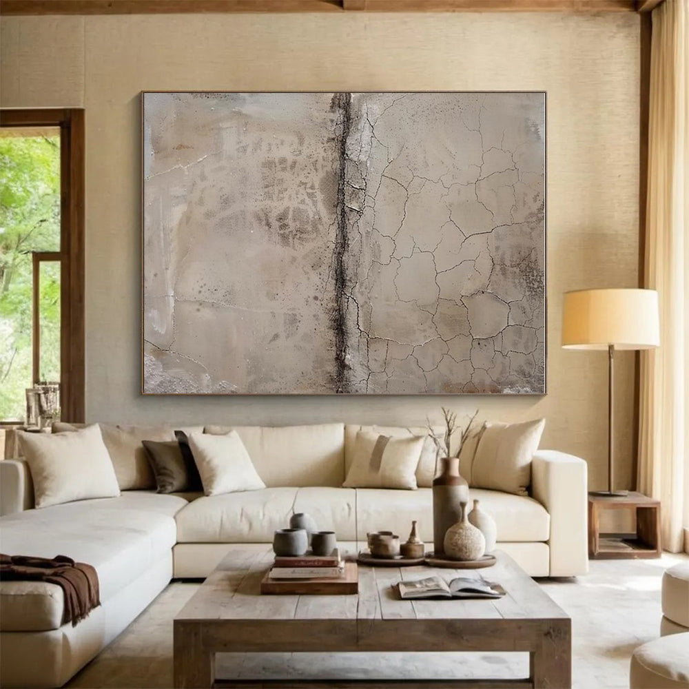 Oversized Hand-Painted Abstract Canvas for Hallway Picture Wall