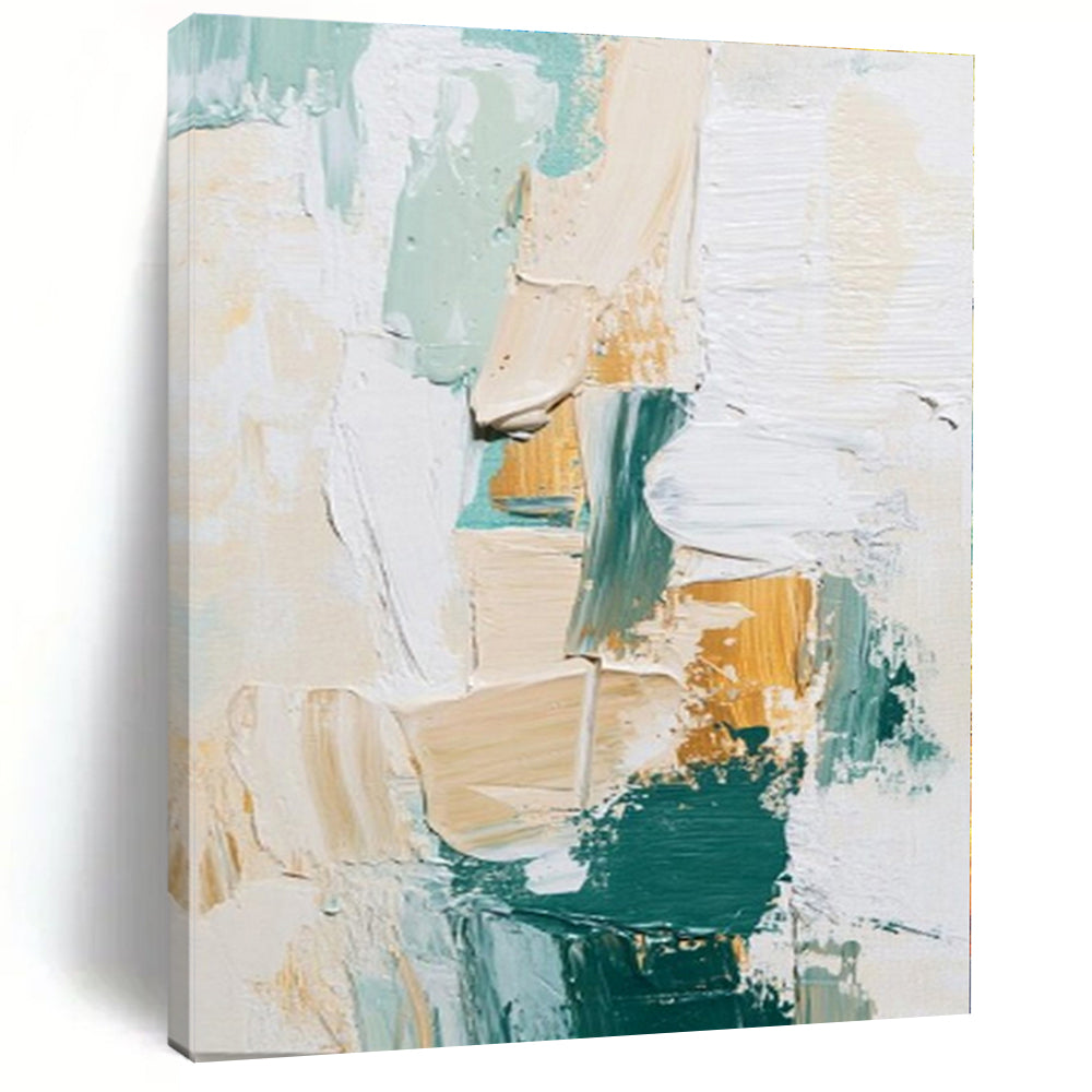 Huge Hand-Painted Contemporary Abstract Canvas for Office Waiting Areas