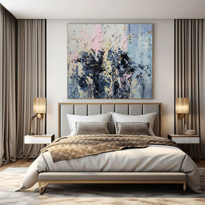 Custom Hand-Painted Abstract Mural for Living Room & Hotel Fitness Centers