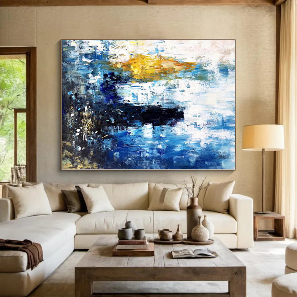 Mammoth Hand-Painted Abstract Canvas for Nursery Feature Wall