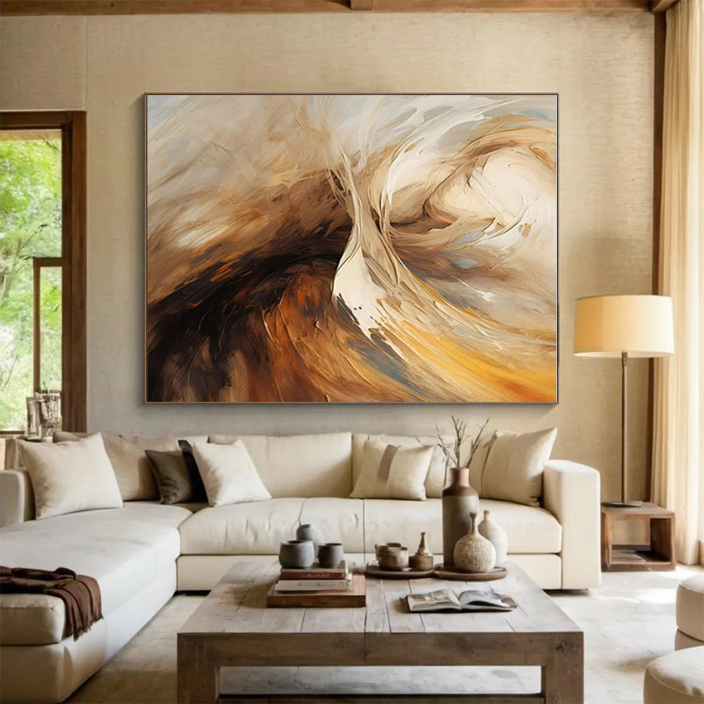 Huge Contemporary Abstract Art for Basement Home Theater Immersive Design