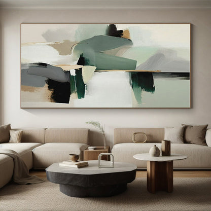 Vast Contemporary Abstract Canvas for Sunroom Natural Light Enhancement in Modern Homes