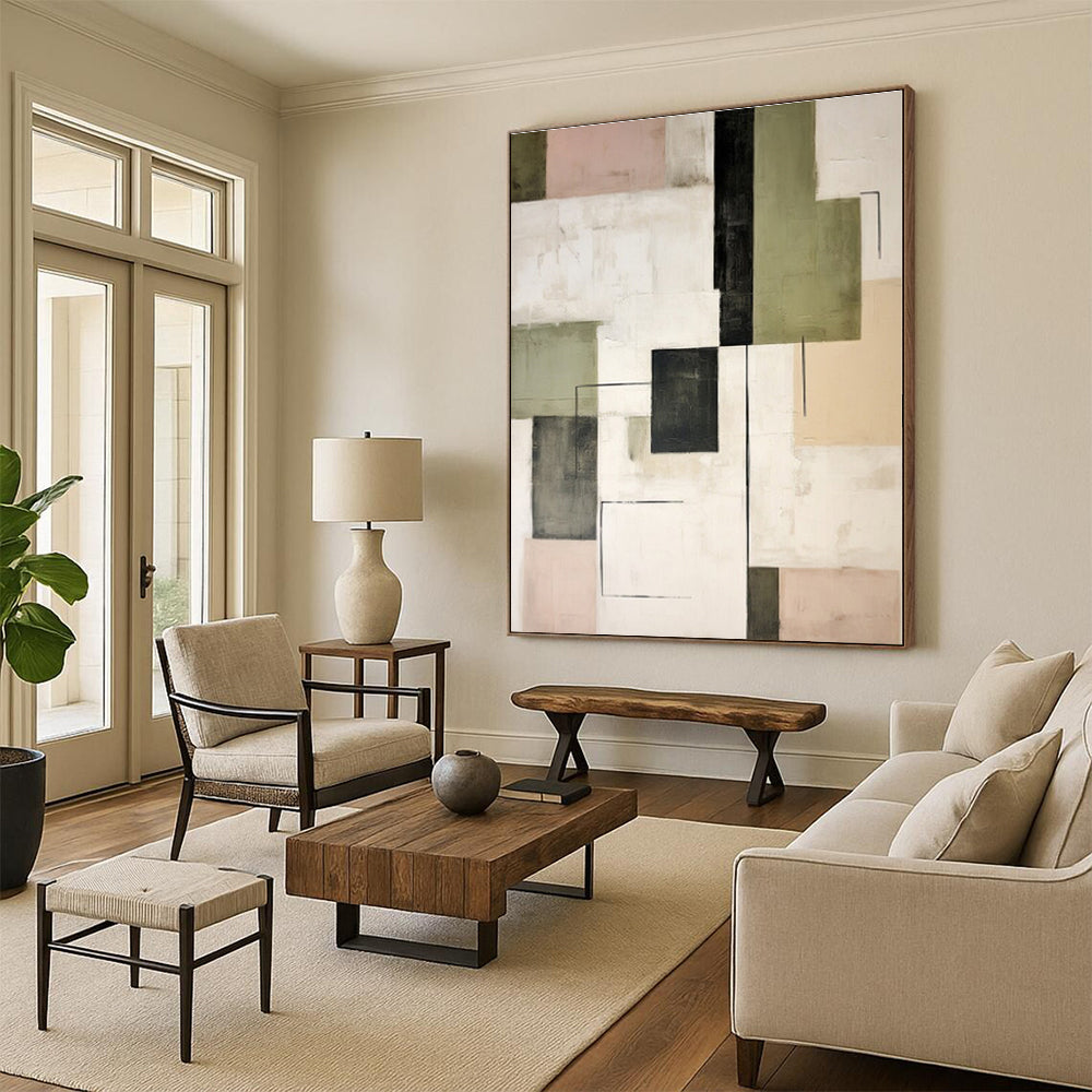 Enormous Customized Abstract Wall Art for Entryway Console Table Focal Point