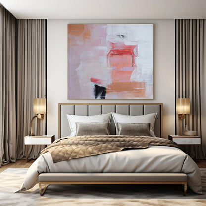 Large-Scale Hand-Painted Abstract Mural for Bedroom & Hallway