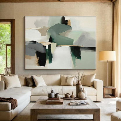 Vast Contemporary Abstract Canvas for Sunroom Natural Light Enhancement in Modern Homes