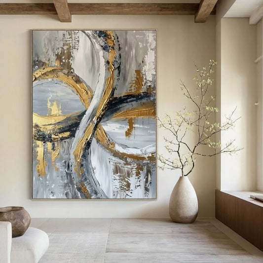 Nautical Nook Hand-Painted Abstract Wall Decor for Coastal Bedrooms