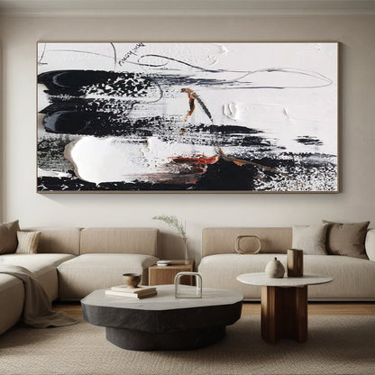 Large-Scale Oversized Hand-Painted Abstract Painting for Home Wine Cellar Tasting Wall