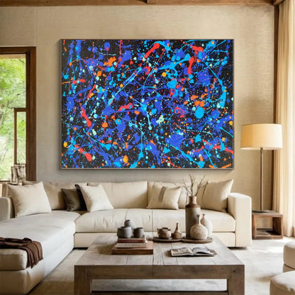Massive Custom Abstract Painting for Home Library Bookcase Backdrop Wall