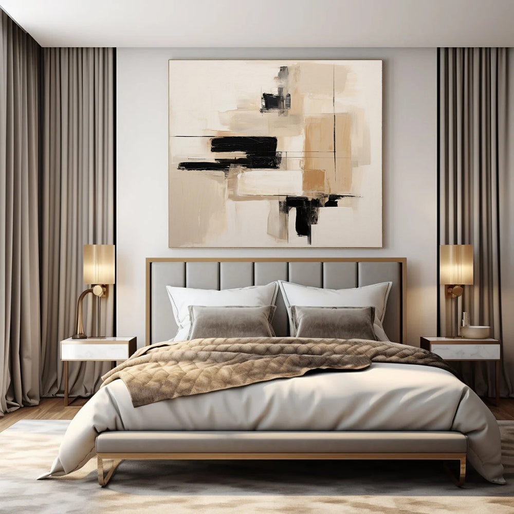 Large-Scale Hand-Painted Contemporary Abstract Mural for Office IT Help Desks