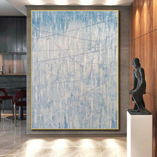 Huge Hand-Painted Abstract Canvas for Attic Storage and Display Wall