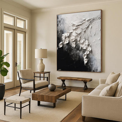 Custom Giant Hand-Painted Abstract Art for Sunroom Garden View Wall LargeART0580