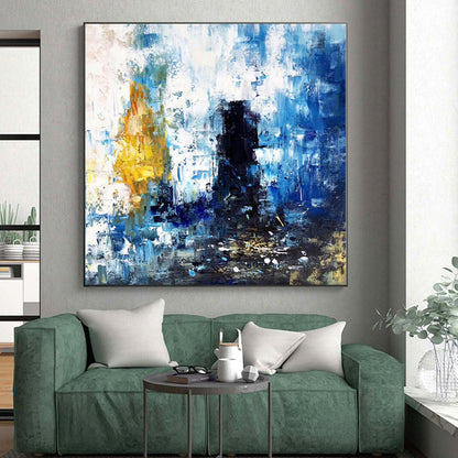 Mammoth Hand-Painted Abstract Canvas for Nursery Feature Wall