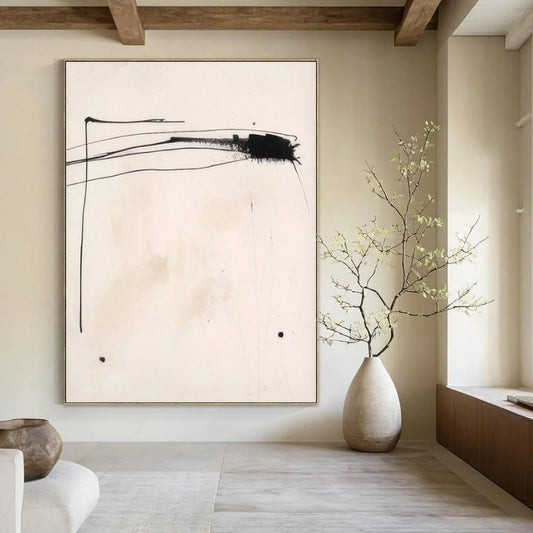 Colossal Hand-Painted Contemporary Abstract Canvas for Luxury Hotel Conference Center Foyers