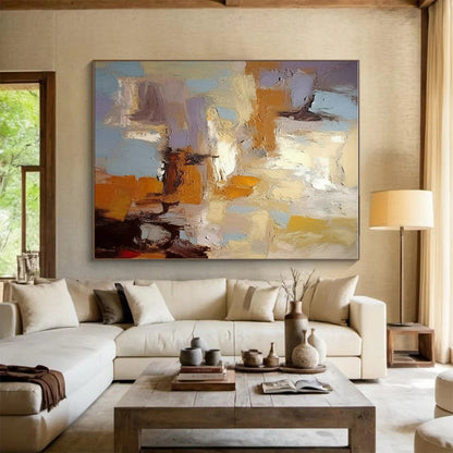 Super-Sized Custom Hand-Painted Abstract Canvas for Kids’ Playroom Reading Nook Wall LargeART0608