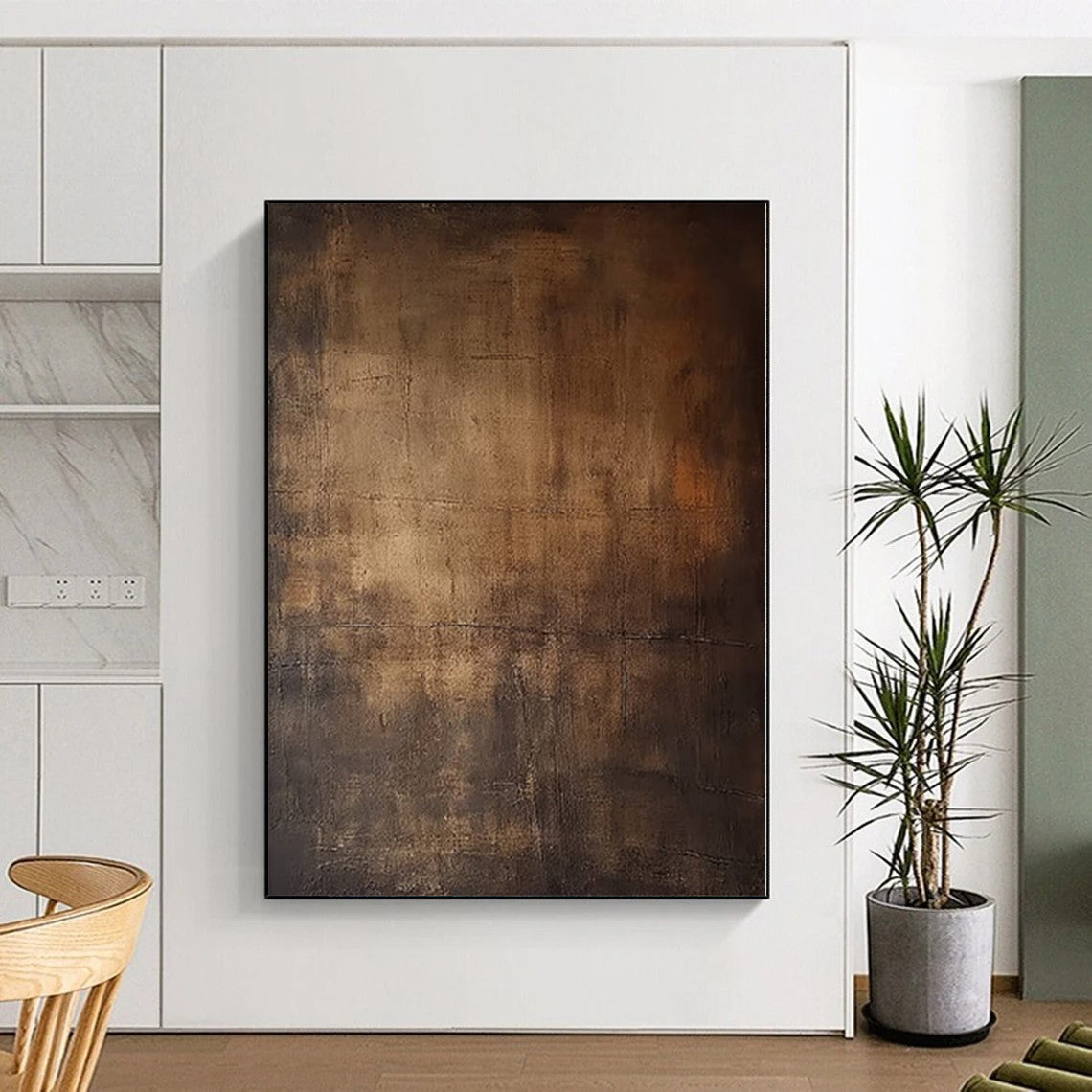 Grand Handcrafted Abstract Painting for Luxury Villa Foyers