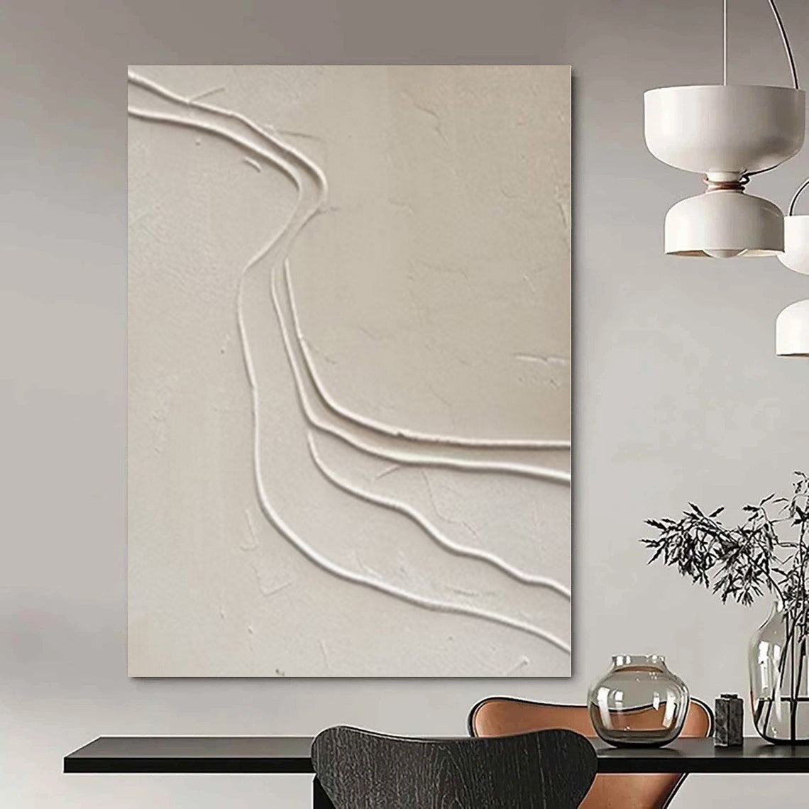 Colossal Hand-Painted Contemporary Abstract Canvas for Family Home Entry Foyers