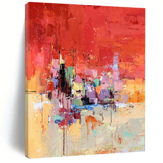 Giant Hand-Painted Abstract Canvas for Nursery Changing Table Feature Walls