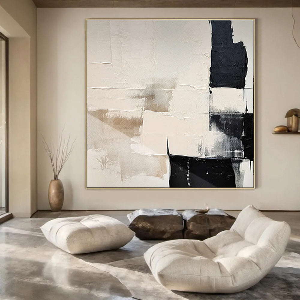 Monumental Hand-Painted Abstract Art for Corporate Training Room Interiors