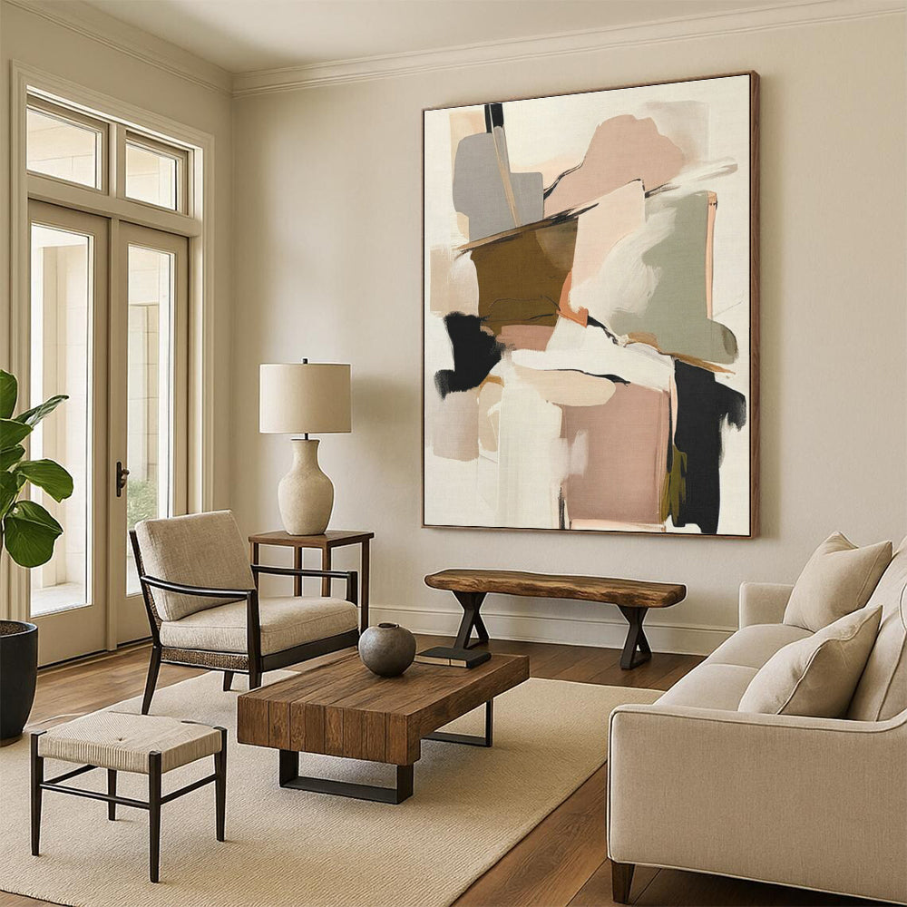 Large Custom Contemporary Abstract Wall Art for Laundry Room Aesthetic Upgrade
