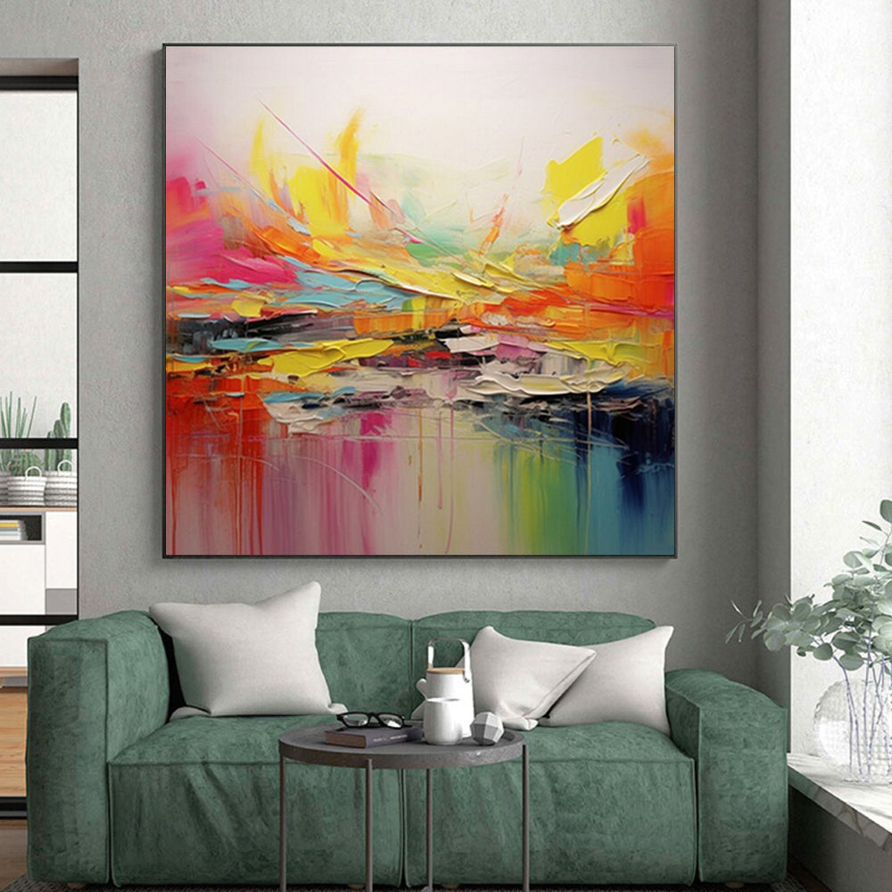 Large-Scale Abstract Art for Dining Room Wall Opposite Window